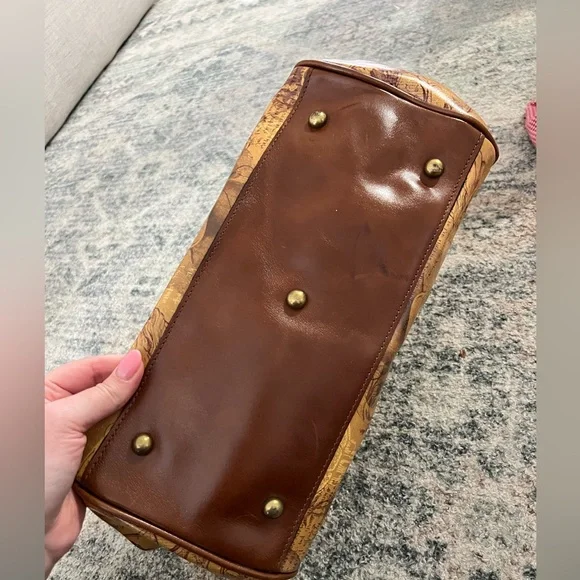 Patricia Nash skye sachet Brown & Tan Artistic Print Satchel Handbag - Picture 5 of 6